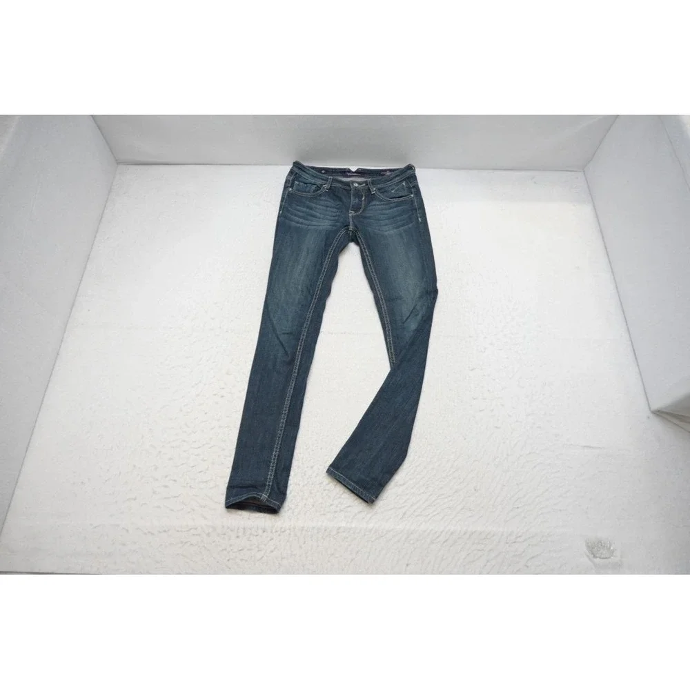 Vigoss Jeans Womens 1/2 26 Blue Skinny Fit Stretch Distressed Studded Excellent